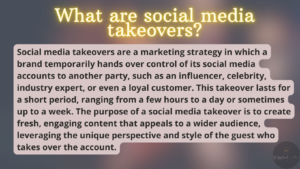 What are social media takeovers in social media marketing